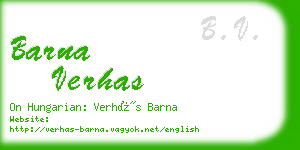 barna verhas business card